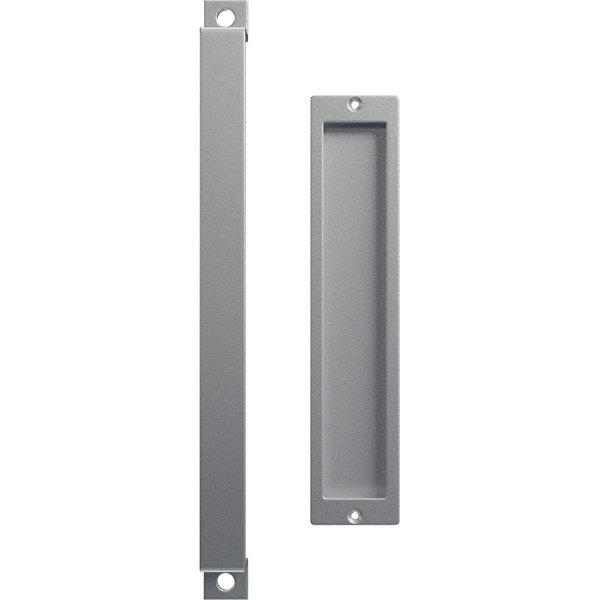 Ekena Millwork 16" Pull Handle & 12" Flush Pull for 1 3/4" Doors, Silver Metallic GB6001PP41612SM